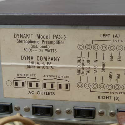 Dynaco PAS 2 pas 3 stereo tube preamplifier preamp image 8