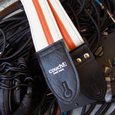 Couch White With Orange Racer X Guitar Strap image 5