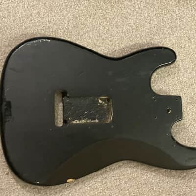 Vintage Strat body from Estate - Not a heavy guitar body! ! - unbranded light weight stratocaster style body 1970's - black / w real wear and good mojo - featherweight ! not heavy! image 5
