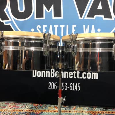 Rogers 1960s “Humberto Morales Model” 13”+14” Brass Timbales with