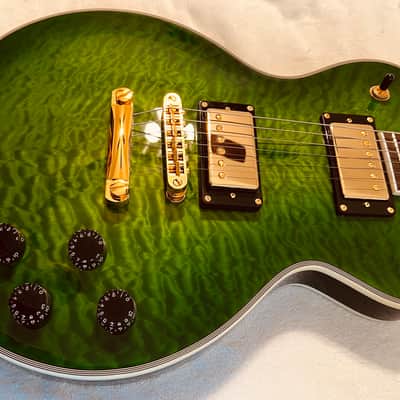 Firefly LP-Style Electric Quilted Top (Green Burst) image 11