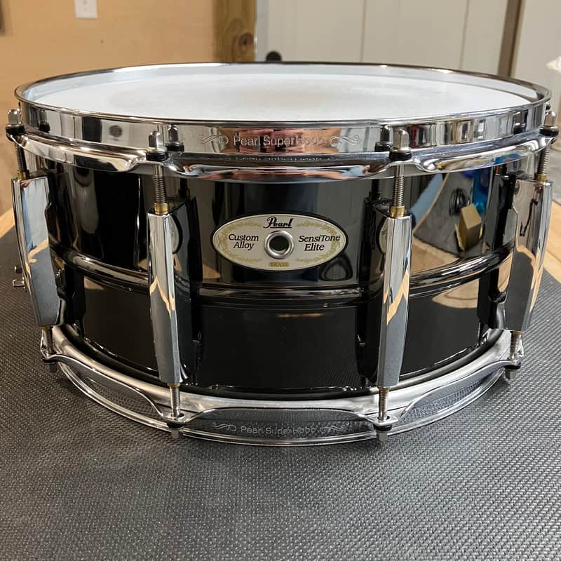 Pearl STE1465BR SensiTone Elite 14x6.5" Brass Snare Drum 2010s - Black Nickel Over Brass image 1