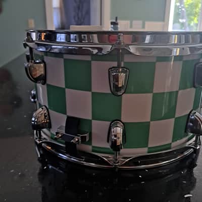 Premier Utility Snare 13x7 2000s - Green Checker Birch image 3