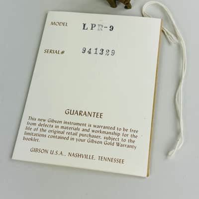 Gibson Les Paul ’59 Reissue Historic Collection Hang Tag 1994 image 2