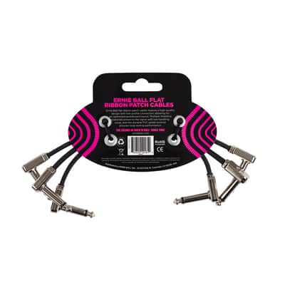 Immagine Ernie Ball PO6221 Flat Patch Cable 150mm (3-Pack) - Stereo Patch Cable - 2