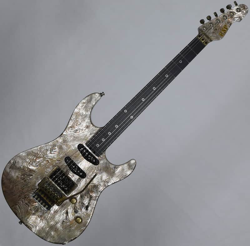 ESP Exhibition Limited Snapper-CTM FR Sand-Blast Maziora Gold Leaf Electric Guitar image 1