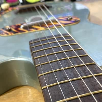 1953 Kay K-125 Stratotone "Peanut" Gloss Refinished Teal Green Electric Guitar with Vox Hardshell Case image 7