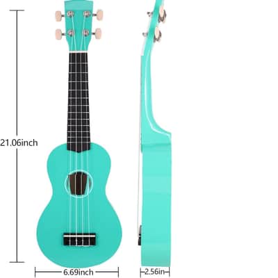 Soprano Ukulele 21 Inch Basswood Ukeleles for Beginners Four Strings Hawaiian Guitar Ukulele for Adults Teenagers（Light Blue） image 2