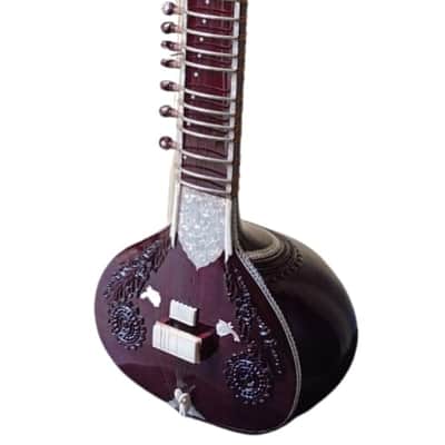 Munda Sitar Vilayat Khan Model Sitar Indian Tun Wood Sitar, Gig Bag, 6 main string 12 central string sitar For Professional Player Beginner image 2