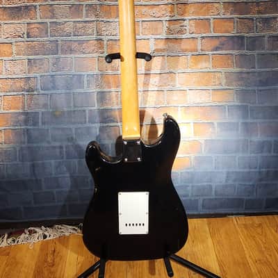 Lotus S-Style Electric Guitar Black New Strings Set Up image 2