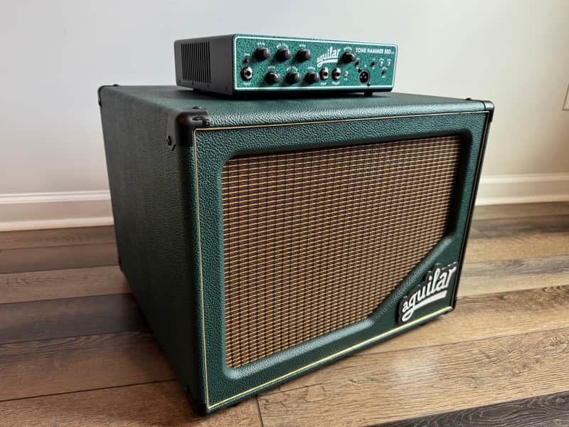 Aguilar Limited Edition Tone Hammer 500 Watt Bass Amp and SL112 Bass Cabinet in Racing Green - Matching Set - Mint! image 1