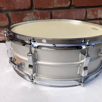 Ludwig  Acrolite Snare Drum Blue & Olive Badge 1970s - Beautiful Aluminum 14” x 5” image 9