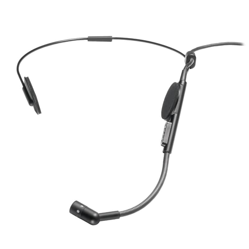 Audio Technica - ATM73A-SP-NP - Headworn Cardioid Condenser Microphone terminated with3.5mm (1/8") miniplug for use with microphone inputs that supply plug in power image 1