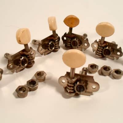 Wartime Martin Waverly Vintage Tuners 1940's set of 7 w/ ferrules image 1