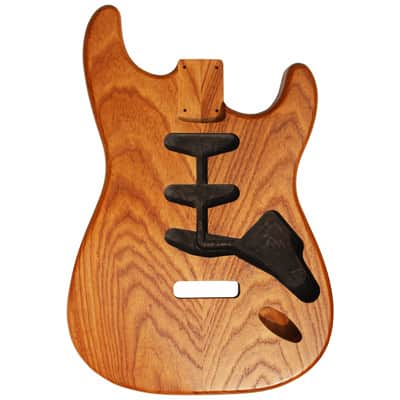 Amuic Strat Electric Guitar Body Vintage, 2Pcs SSS Roasted Swamp Ash Wood Body for ST Electric Guitar (Brown) image 3