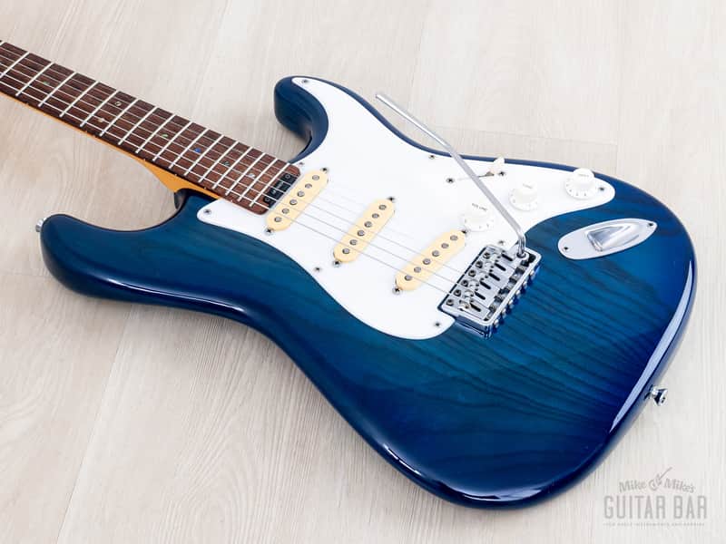 1992 Levinson Blade Texas Blue S-Style Guitar SSS Clear Blue