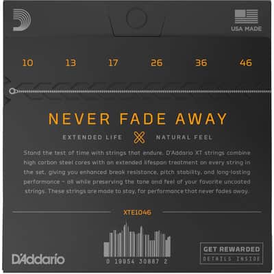 D'Addario XTE1046 XT Electric Nickel Plated Steel Regular Light 10-46 image 2