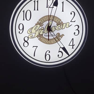 Gibson Custom Shop Custom Art & Historic Dealer Style Light Up Clock Killer Cool Mancave, Studio, Bar, Garage Item image 1