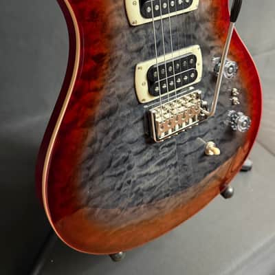 PRS SE Custom 24-08 Quilt Top Electric Guitar Charcoal Cherry Burst w/ Gig Bag image 5