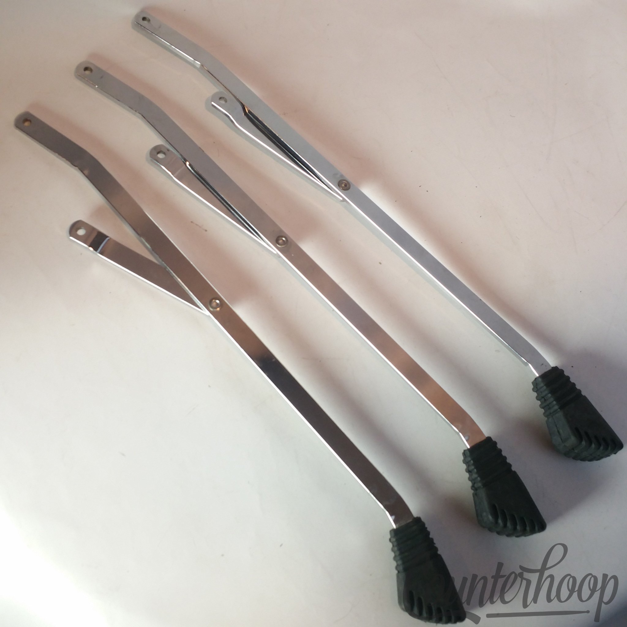 Gibraltar Bass/Floor Tom Drum Legs 3x Set Spurs Parts Chrome Rubber Feet - Excellent / 15/45/29/49 — main photograph