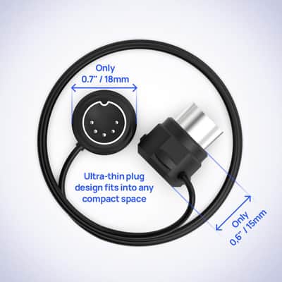 MIDI Cable 4-Pack - 1FT / 30cm, 5-pin DIN, Low-Profile - Mirrored 45-Degree Angled Ultra-Thin Plugs for Compact Spaces - Ideal for MIDI Interface, Pedalboard, Keyboard image 3