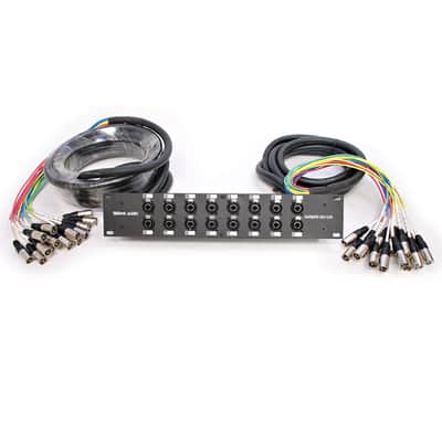 Seismic Audio SARMSS-16x1530 16-Channel Rack Mount XLR/TRS Combo Splitter Snake Cable w/ 15' & 30' XLR Trunks