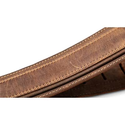 Taylor Wings Distressed Leather Guitar Strap Dark Brown image 3