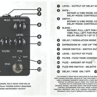 Keeley Dark Side Workstation Multi-effects Pedal, 3 Patch Cable - Bundle - New image 5