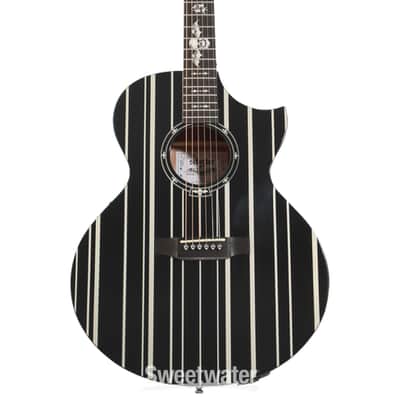 Schecter Synyster Gates SYN AC-GA SC Acoustic-electric Guitar - Gloss Black with Silver Pinstripes image 1