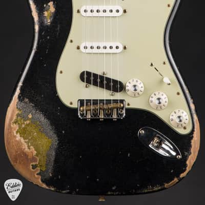 Fender Custom Shop Limited Edition Hotshot Stratocaster Heavy Relic - Black Sparkle over Aged Chartreuse Sparkle/Fender Custom Shop Event Instrument image 2