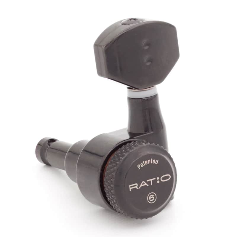 Graph Tech Ratio LEFT-HANDED 6L Mini 2-Pin Tuners, BLACK, #PRL-9721-LB0 image 1