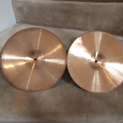 Paiste Vintage series 505 green label 14 in hi hat cymbals, 953/1109 grams excellent condition! image 7