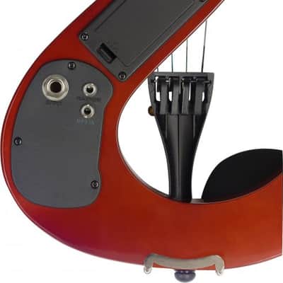 Stagg EVN 4/4 VBR S Shaped Electric Violin Set w/Soft Case, Bow, Strap, Rosin, Headphones & 9V Battery image 2