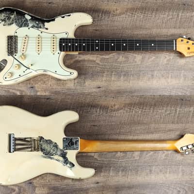 MyDream Stratocaster Custom Built - Aged White over Black Paisley - Dreamsongs image 1