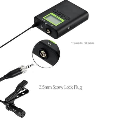 Lavalier Microphone Lapel Microphone Compatible with Wireless Transmitter - Unidirectional Condenser Mic – 3.5mm Screw Lock Plug image 3