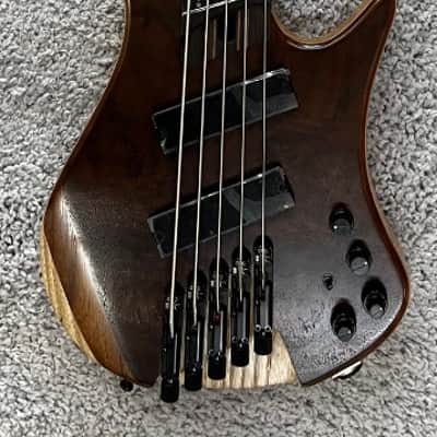 Mint Ibanez EHB1265MSNML Multi Scale Headless 5-String Bass - Natural Mocha image 3