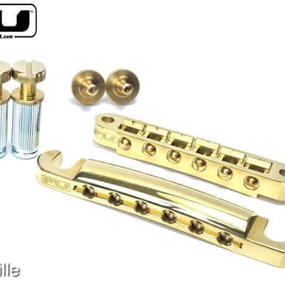 FU-TONE Stop Tail & Tune-O-Matic BRASS Bridge Set - Nashville Style – Natural Brass image 1