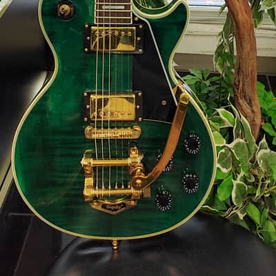 Gibson Les Paul Custom in Translucent Green w/ Bigsby, Gold Hardware & Original Case image 3