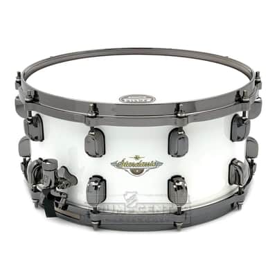 Tama Starclassic Maple Snare Drum 14x6.5 Piano White Lacquer w/Black Hardware image 1