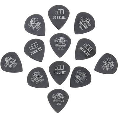 Jim Dunlop Tortex Pitch Black Jazz III 1.5mm Guitar Picks - 12 Pack image 2