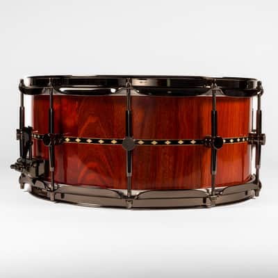 Old Star Drum Co. Bloodwood w/Inlay Stave Snare 2023 - High Gloss image 2