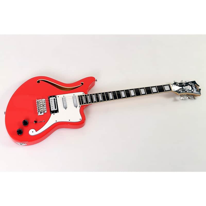 D'Angelico Premier Series Bedford SH Limited-Edition Electric Guitar with Tremolo Regular Fiesta Red image 1
