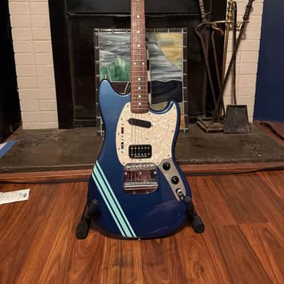 Fender Kurt Cobain Mustang 2012 - 2013 Dark Lake Placid Blue with Stripe image 1