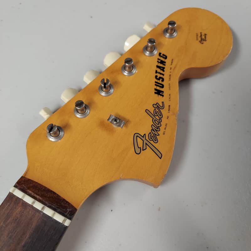 1965 Fender Mustang Neck With Tuners! Smooth Truss Rod Straight Neck image 1