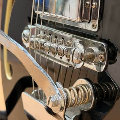 Vintage Teisco May Queen Electric Guitar - Black w/ F-Hole - Rare image 9