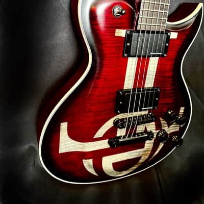 Washburn USA ‘EVIL TWIN’ WASHBURN CUSTOM BOOGIE-STREET NC70 Early 2000s - Red & White image 2