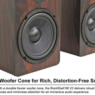 Pair Rockville RockShelf 68D 400w Dark Wood 6.5" Home Theater Bookshelf Speakers image 7