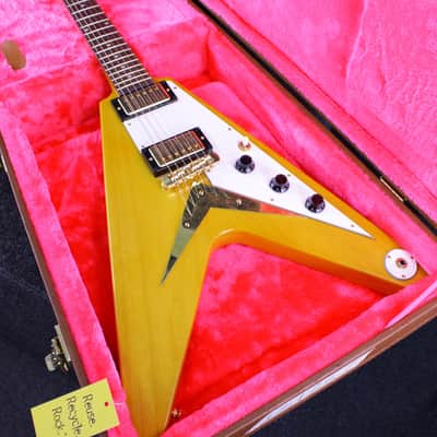 Epiphone '58 Korina Flying V - Aged Natural (White Pickguard) image 11