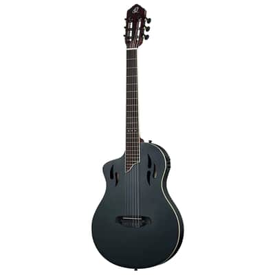 Ortega RTPSTD-SBK-L - Left-Handed Standard Thinline Crossover Electric Nylon String Guitar - TourPlayer Series image 1