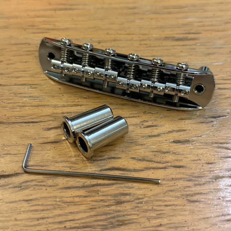 Fender CME Player Jazzmaster Jaguar Bridge & Thimbles Chrome Vintage Style Floating image 1